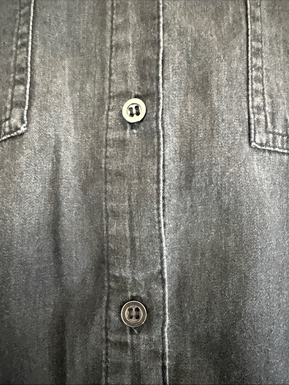Tribal Jeans Ladies Lightly Washed/Distressed Black Lightweight Button Up M - Picture 7 of 9